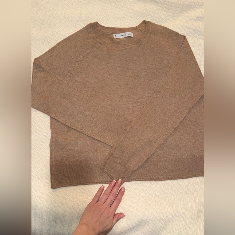 Mango Light Brown Knit Top